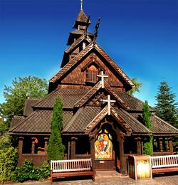Bild der Norwegischen Stabkirche im Europapark Rust